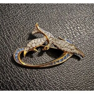 Swan Signed Swarovski Crystal 1999 Celebrate the Freedom Dove Peace Bird Brooch